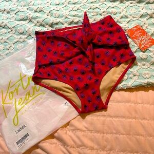 KORTNI JEANE Tie-Up Front “Purple Berry” bottoms - XS - NWT